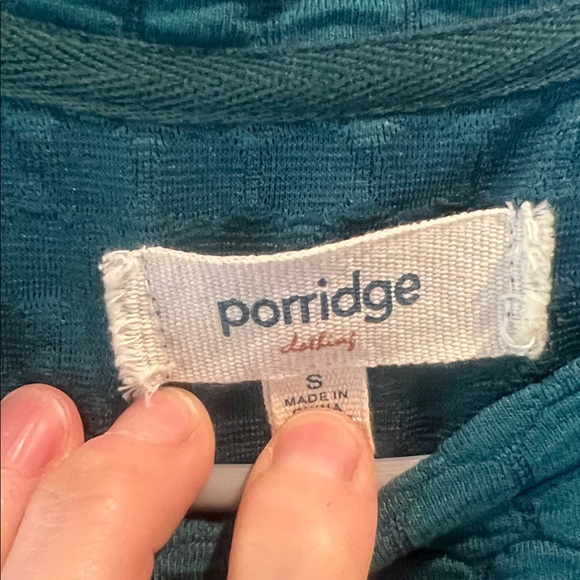 Anthropologie Porridge green textured floral sleeve mixed media sweatshirt-S - Picture 3 of 7